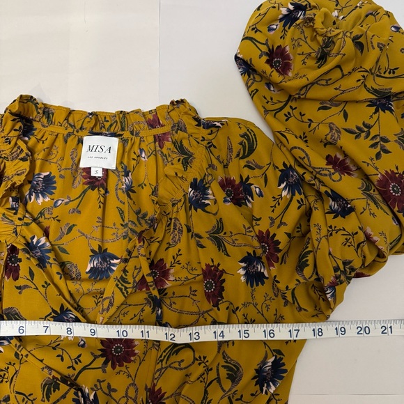 MISA Los Angeles “Violet” Mini Dress in Marigold Multi Floral Long Sleeve - Picture 11 of 16